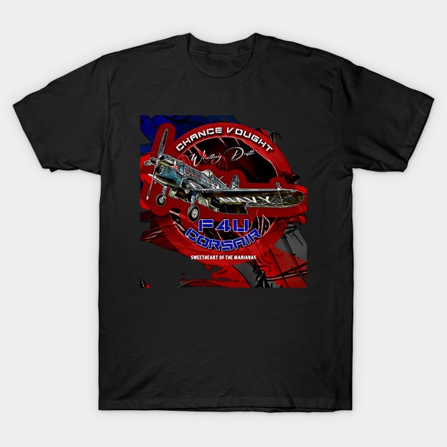 F4U Corsair Legendary WW2 US NAVY Fighter Aircraft T-Shirt by aeroloversclothing